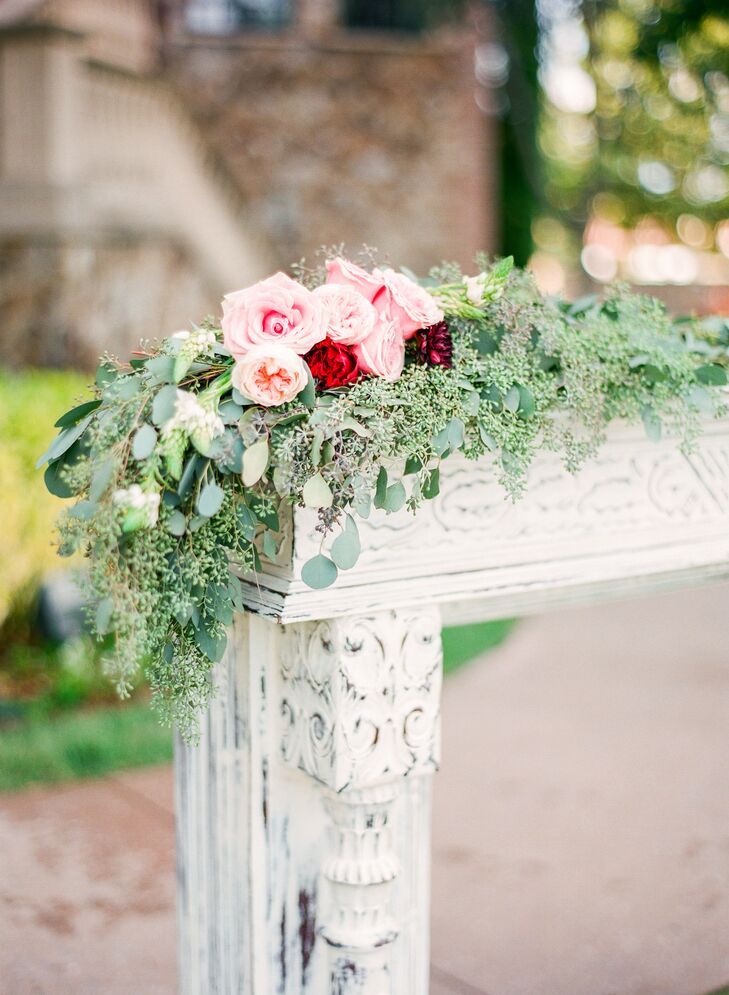 Red and Pink Garden Rose Arch Decor