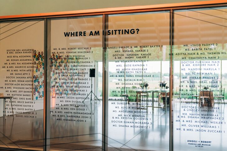 Seating Chart on Window