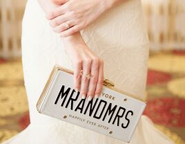 Bride holding clutch