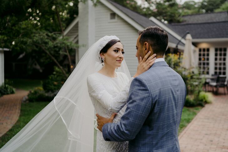 Bride and Groom During First Look
