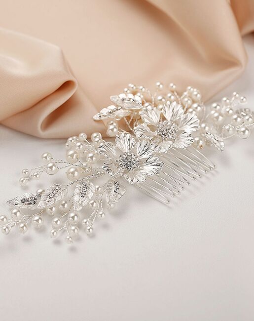 AW Bridal AW BRIDAL Wedding Hair Clip Rhinestones Hair Comb Flower Girl Bridal Hair Barrette Crystal Wedding Hair Accessories for Brides (Silver) Silver Pins, Combs + Clip - 5
