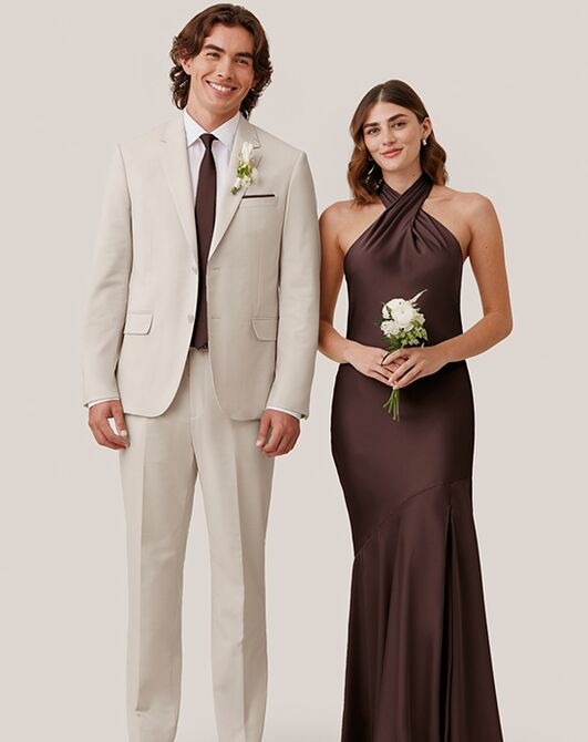 Birdy Grey Suits Taylor Suit in Tan Champagne Tuxedo - 4