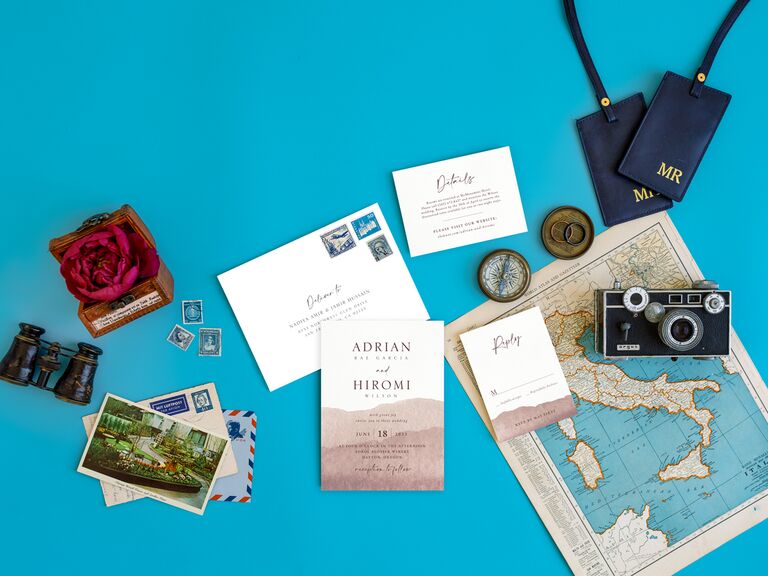how to choose wedding stationery design travel themed
