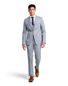 Stitch & Tie Heather Grey Performance Suit Gray Tuxedo