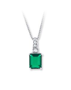 Kay Jewelers Lab-Created Emerald Sterling Silver Necklace Wedding Necklace photo