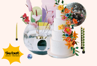 collage of 2024 wedding decor trends