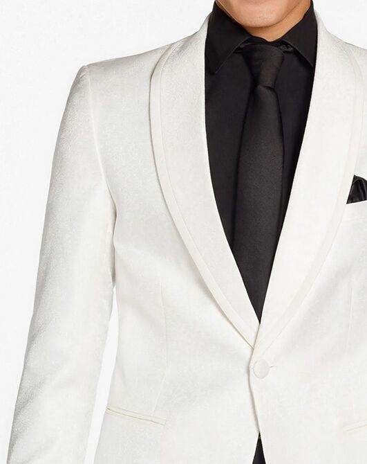 BLACKTIE NIGHT VINE Diamond White Wedding Tuxedo Ivory Tuxedo - 2