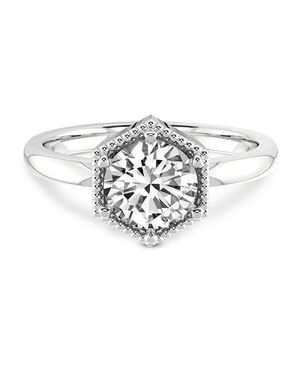 Friendly Diamonds Unique Cushion, Round Cut Engagement Ring