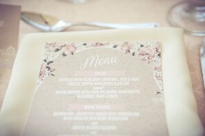 Flower-Decorated Menu Cards