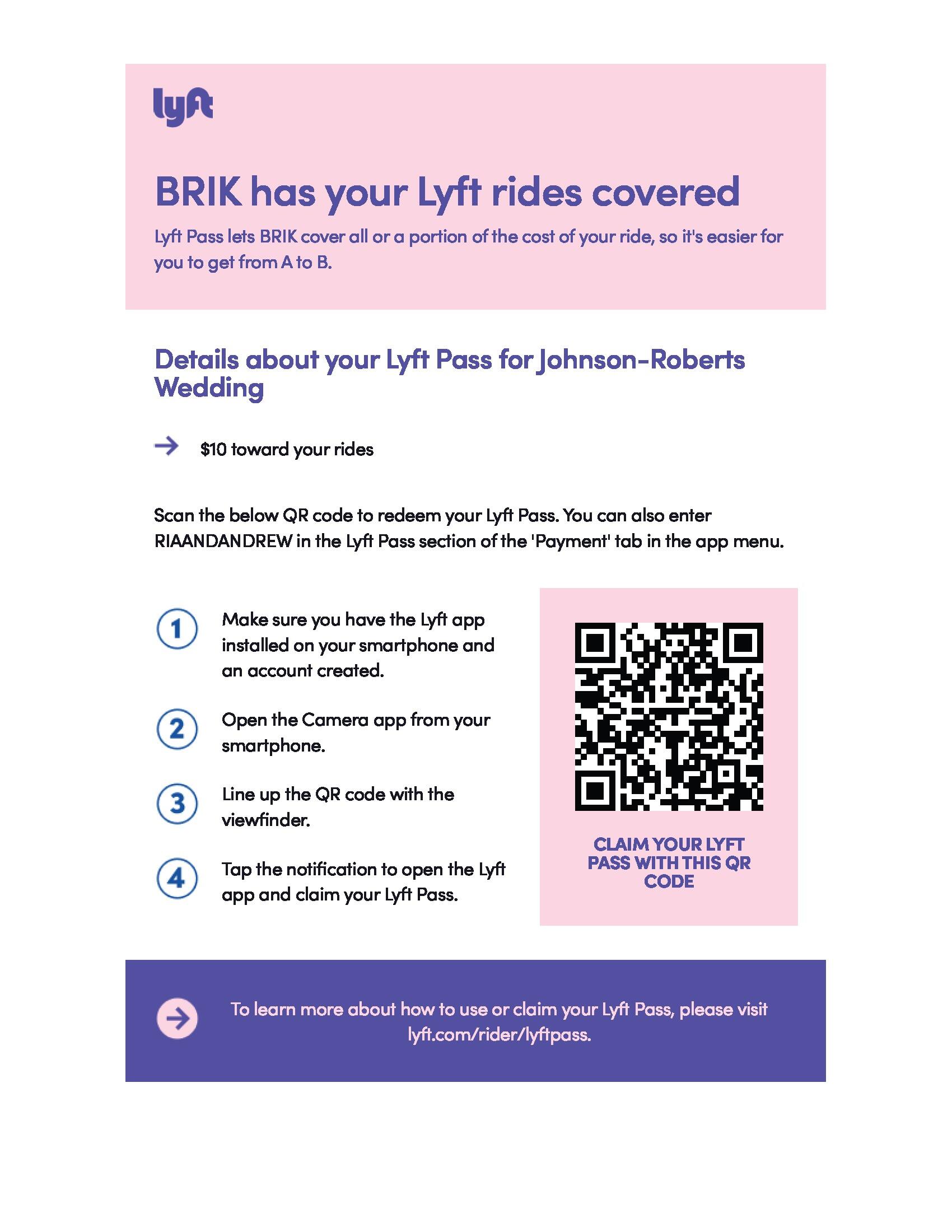 Picture of Johnson-Roberts LYFT Pass