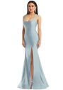 Dessy Group Square Neck Stretch Satin Mermaid Dress with Slight Train - CS113 Square Bridesmaid Dress - thumbnail - 1