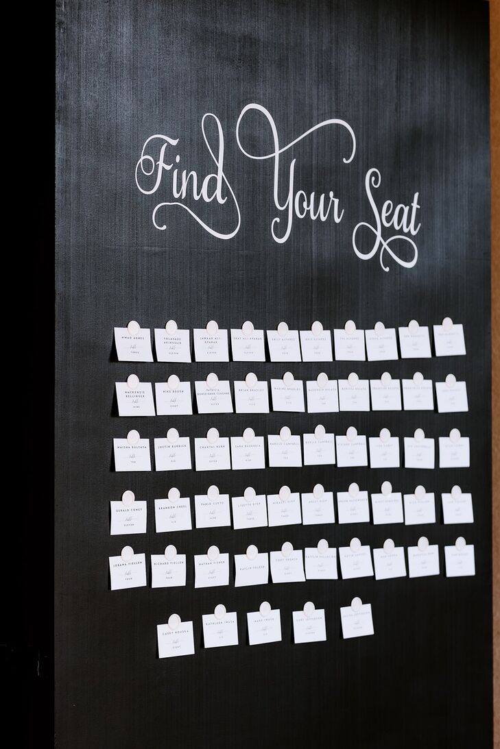 Elegant Black-and-White Seating Chart