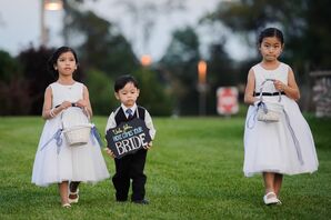 White Flower Girl Baskets