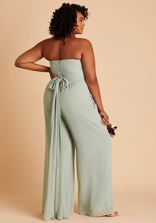 Birdy Grey Gigi Convertible Jumpsuit in Chiffon Sage Sweetheart Bridesmaid Dress - 4