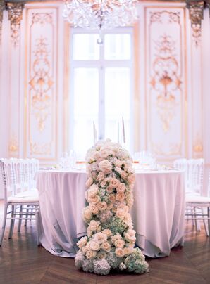 Elegant, Intimate Reception With Flower Garlands at at La Maison des Centraliens