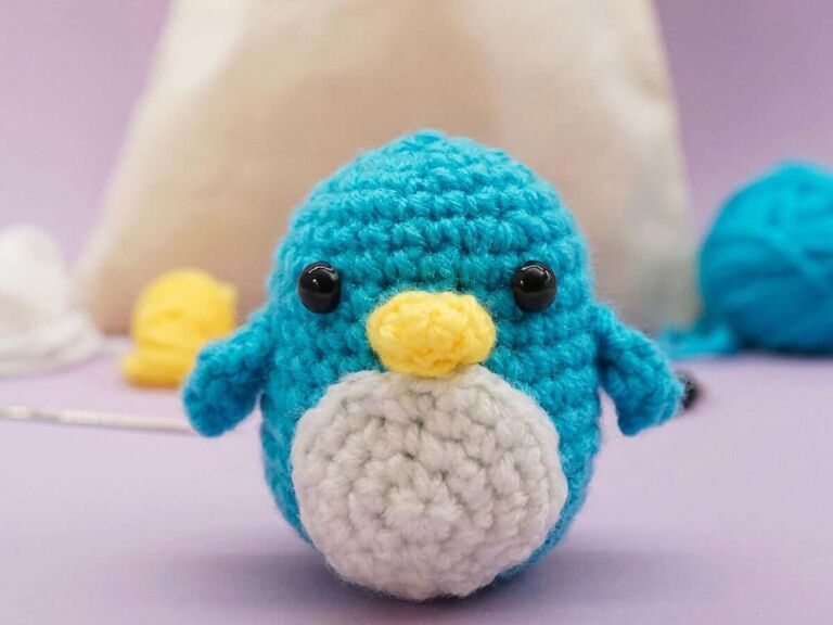 Crochet penguin kit stocking stuffer for wife