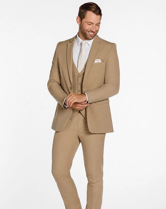 BLACKTIE METRO Camel Wedding Suit Champagne Tuxedo - 2