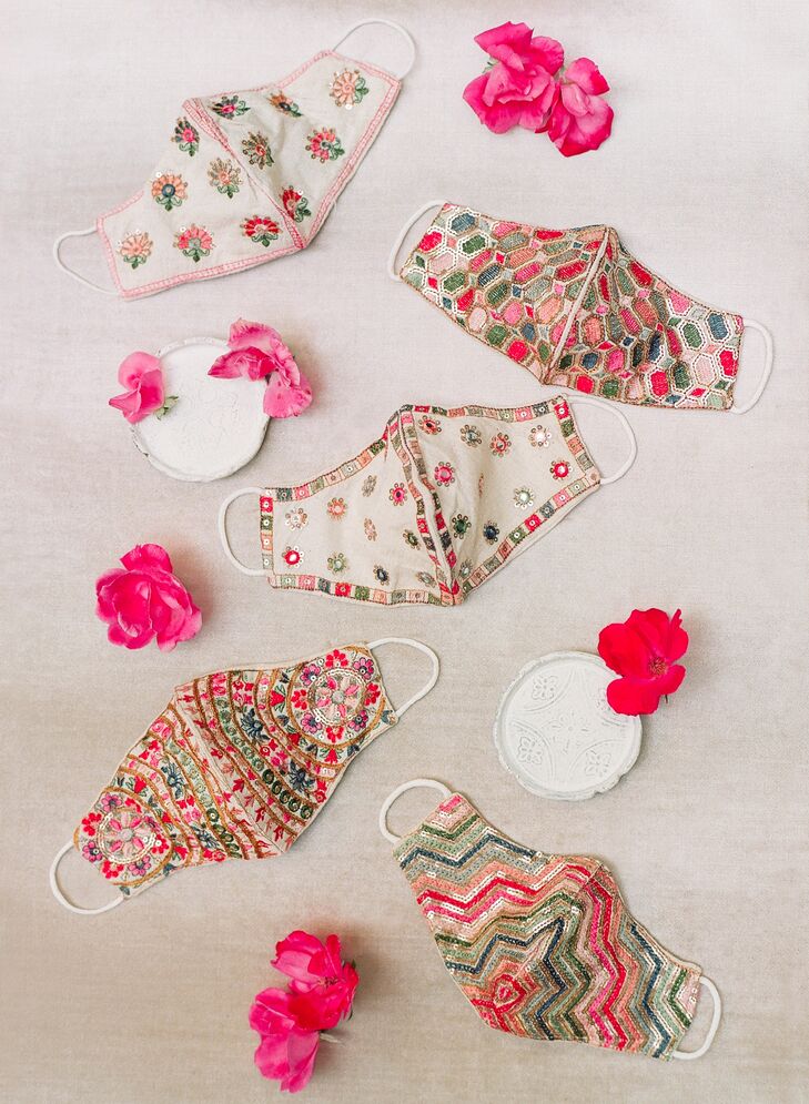 Embellished Face Masks for Wedding in Fairfax Station, Virginia
