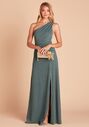 Birdy Grey Kira Crepe in Sea Glass One Shoulder Bridesmaid Dress - thumbnail - 2