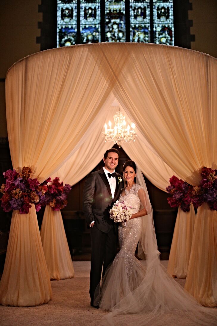"Jarrad has his tuxedo custom-made, which was charcoal gray with black accents," Colleen says. "He had his dad’s mother of pearl cufflinks and vintage Rolex. The guys wore classic tuxedos that they already owned."