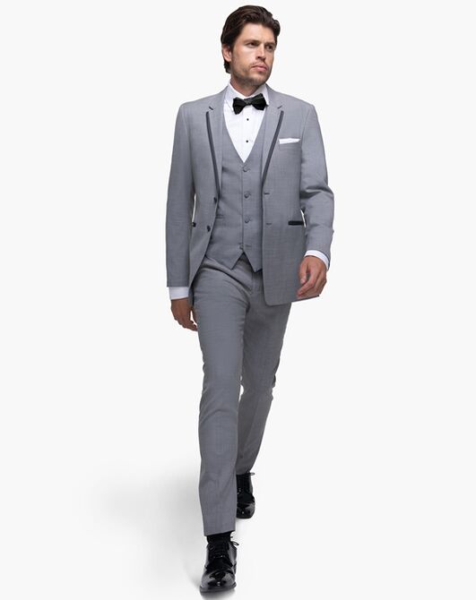 Generation Tux Light Gray Notch Lapel Tux Gray Tuxedo - 2