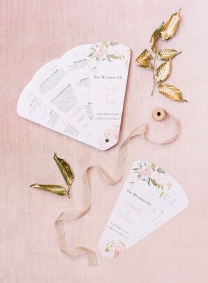 Blush-and-Gold Fan Wedding Programs