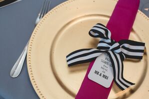 Fuchsia, Black-and-White Place Setting