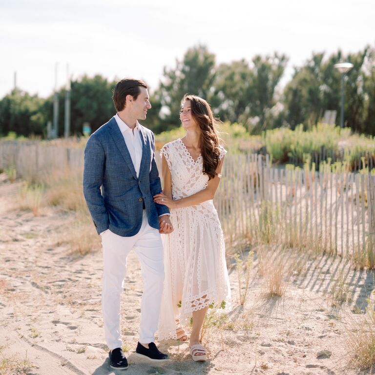 Beachy sand dunes engagement photo ideas