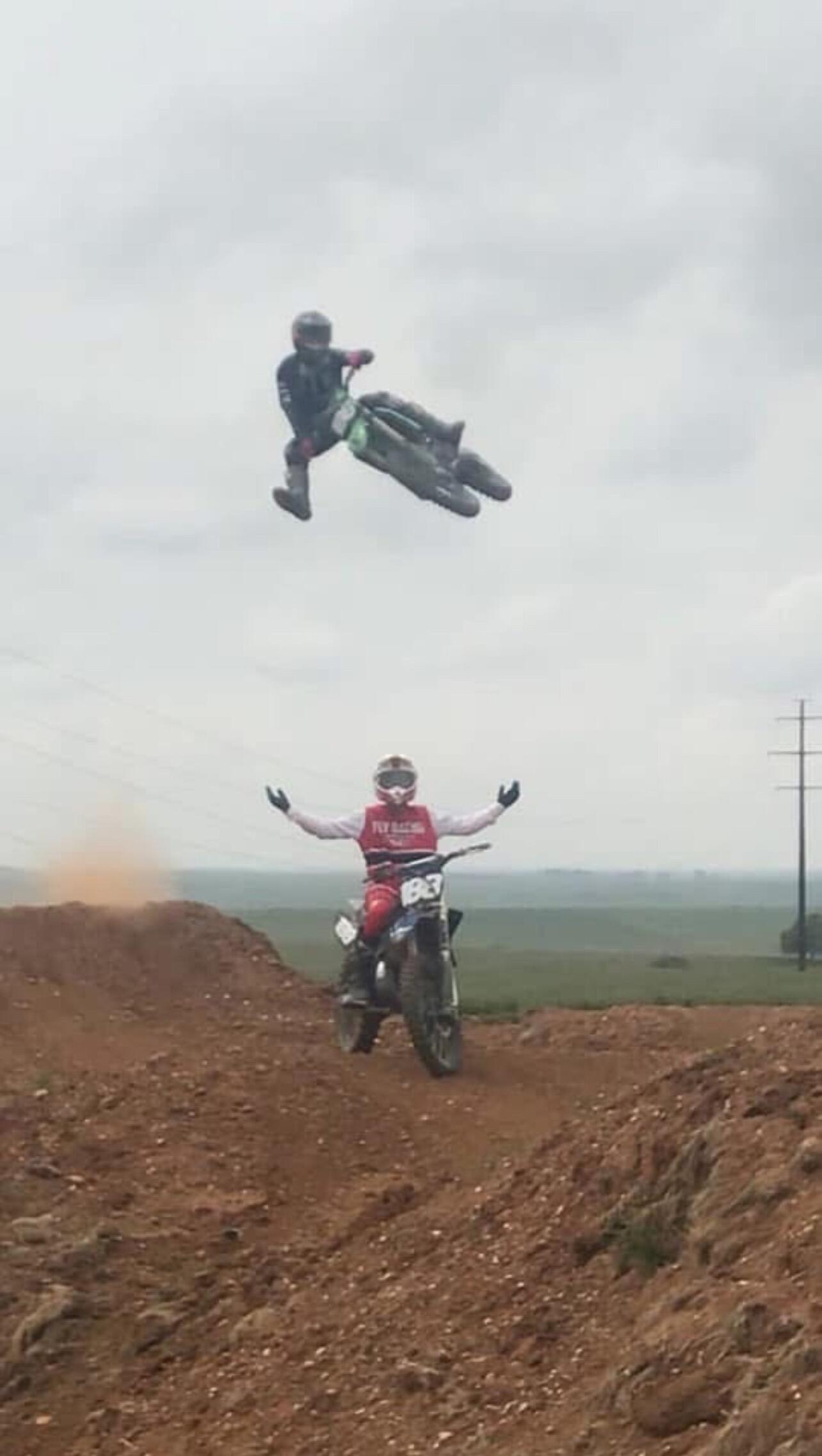 Then in March 2020, Marvin flipped his truck while following Brian, Kody, and Kaylee out to a track. That moment made Kaylee realize she had feelings for Marvin. 
The following weekend, they all went out to the same track. As luck would have it, once they arrived, Kaylee got into the passenger seat of an RZR to go for a ride. The RZR flipped and Kaylee was stuck hanging upside down by the seatbelt. Seeing all the other passengers pop up but not Kaylee made Marvin realize he still had feelings for her. Fun fact, this photo was taken the same day as the flipped RZR! (Top: Kody. Bottom: Marvin)