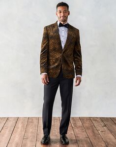 The Black Tux Leopard Velvet Jacket Tuxedo Gold Tuxedo