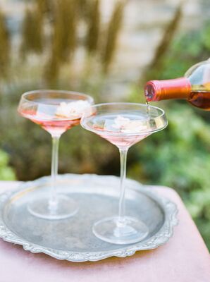 Rosé in Elegant Coupe Glasses