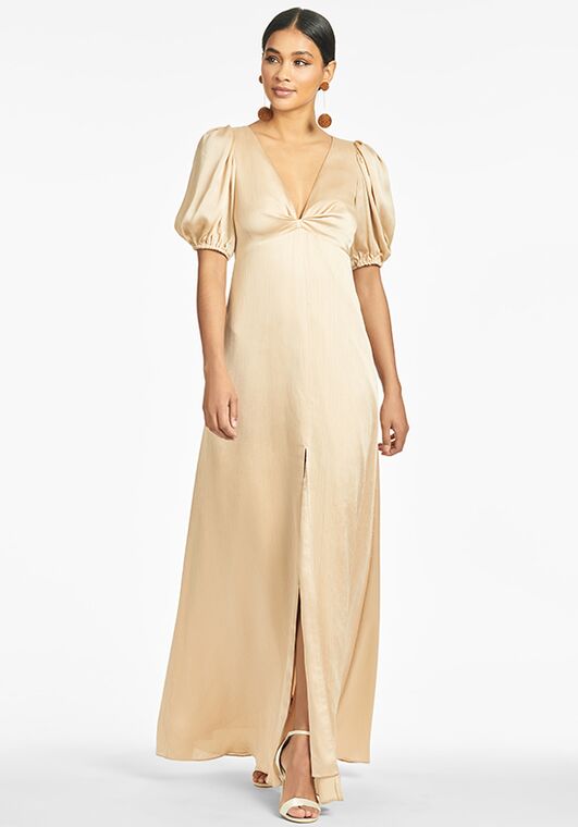 Sachin & Babi Alli Gown - Champagne V-Neck Bridesmaid Dress - 3