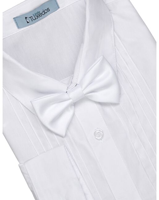 Little Tuxedos "Princeton" Kids White Tuxedo (5-Piece Set) Flower Girl Dress and Ring Bearer Outfit - 4