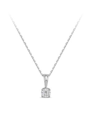 Kay Jewelers Solitaire Diamond Necklace 1/4 ct tw Round-cut 14K White Gold 18" Wedding Necklace photo