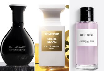 Collage of men's colognes 2023. 