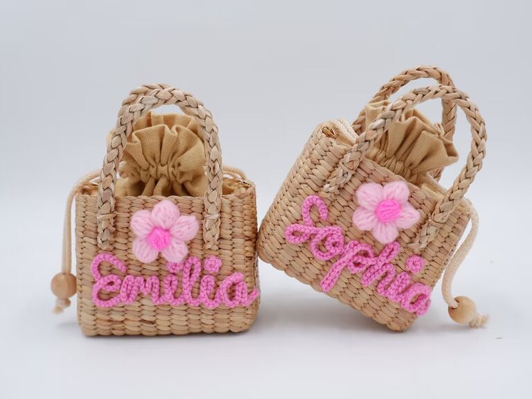 Customized Pink Straw Purse from nornorbag on Etsy