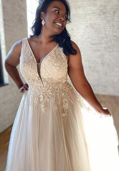 Essense of Australia D3151 plus A-Line Wedding Dress