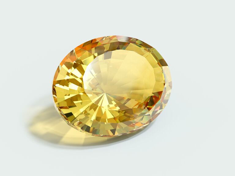 Light yellow citrine colored gemstone