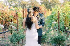 Emotional First Look at Wedding in Yountville, California