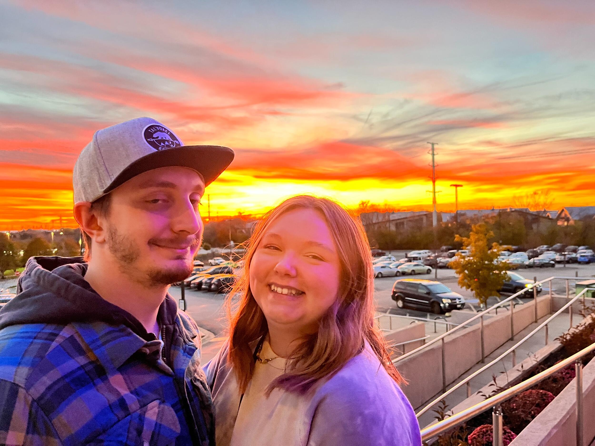 Sunset photo after spending Zack's birthday at Top Golf. 