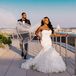 Couple Posing on Rooftop at the Conrad in Washington, DC, With Capitol in Background