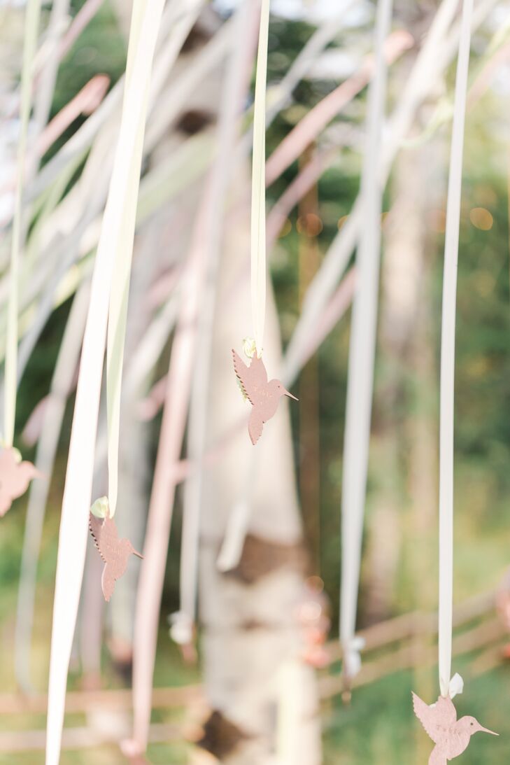 Laser Cut Hummingbird Ribbon Backdrop