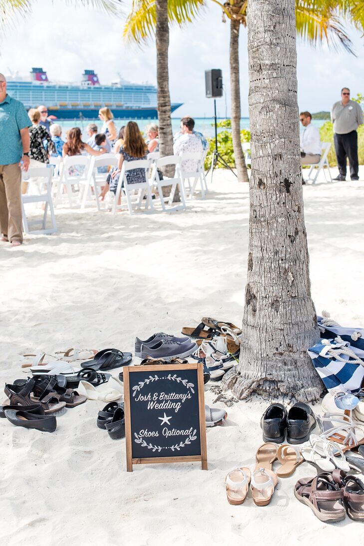 Casual Chalkboard Sign at Beach Wedding