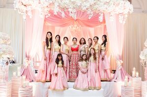 Traditional Mandap with Pink Fabric and Orchids
