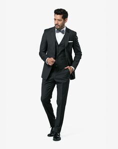 Menguin Charcoal Suit Gray Tuxedo