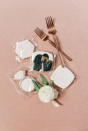 Custom Wedding Cookies With Picture of the Couple