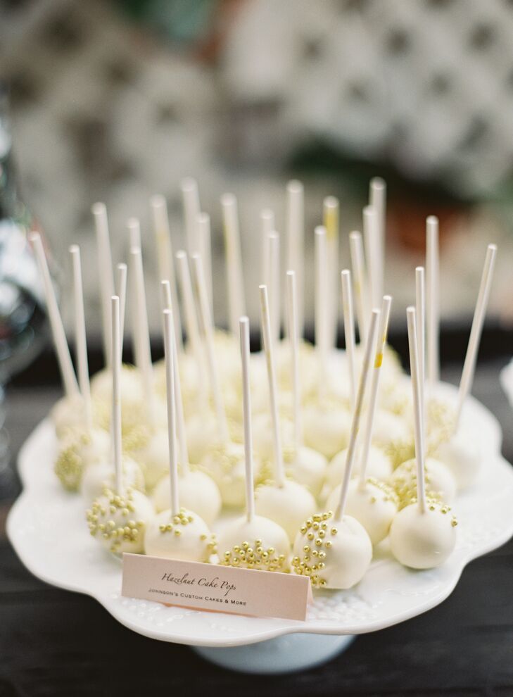 Gold Bead Accented Hazelnut Cake Pops