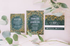Green and Gold Country-Chic Invitations