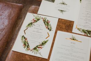 Classic Wedding Invitation with Greenery Design