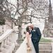 Glamorous Bride and Groom outside Baltimore's Peabody Library